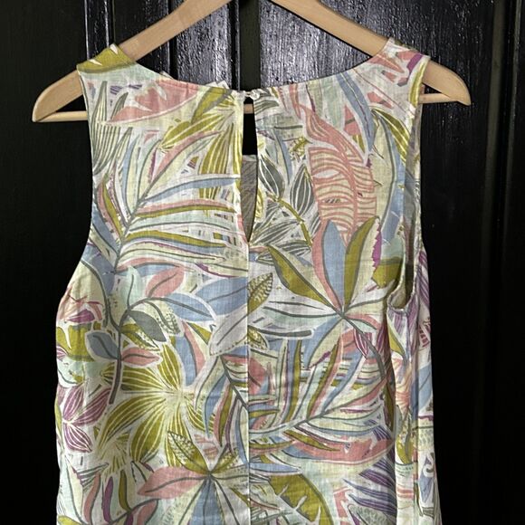 C&C California Linen Dress Size Medium Sleeveless Shift Colorful Floral Print - Picture 9 of 9